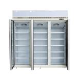 3 Glass Door Commercial Refrigerator With EBM Fan Motors For Low Energy