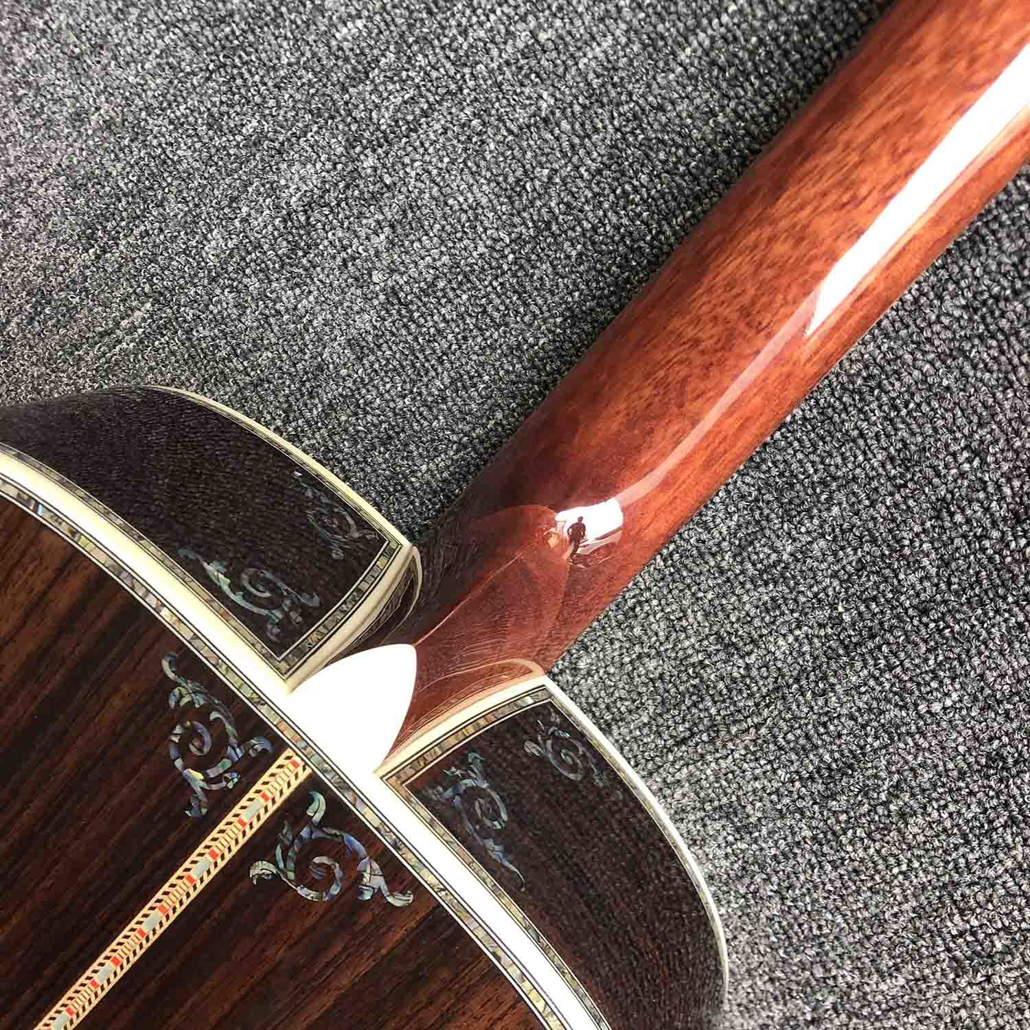41 Inch AAAA All Solid Wood Abalone Binding Solid Rosewood Back Side Acoustic Guitar with 550a Electronic EQ in Sunburst