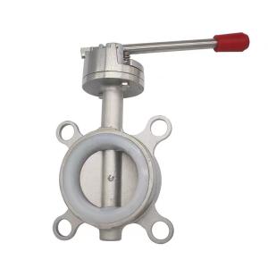 Quality Stainless Steel 304 316 Silver Wafer Type Butterfly Valve With Threaded Connection wholesale