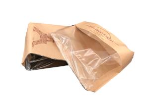 Quality Kraft Eco Friendly Food Packaging Bags With Front Window CE Certification wholesale