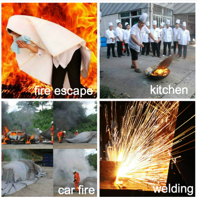 0.5mm 100% Fiberglass Fabric Fire Extinguisher Blanket To Put Out Fire