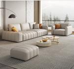 Wood Veneer Commercial Villa Furniture Living Sofa And Tea Table