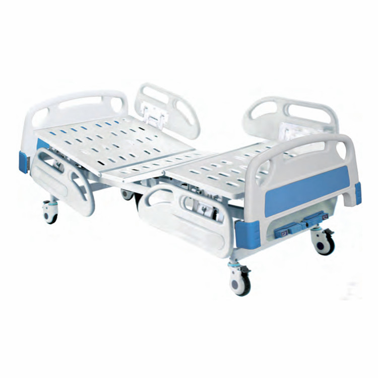 Durable 2 Function Manual Crank Medical Hospital Bed with 5'' noiseless caster