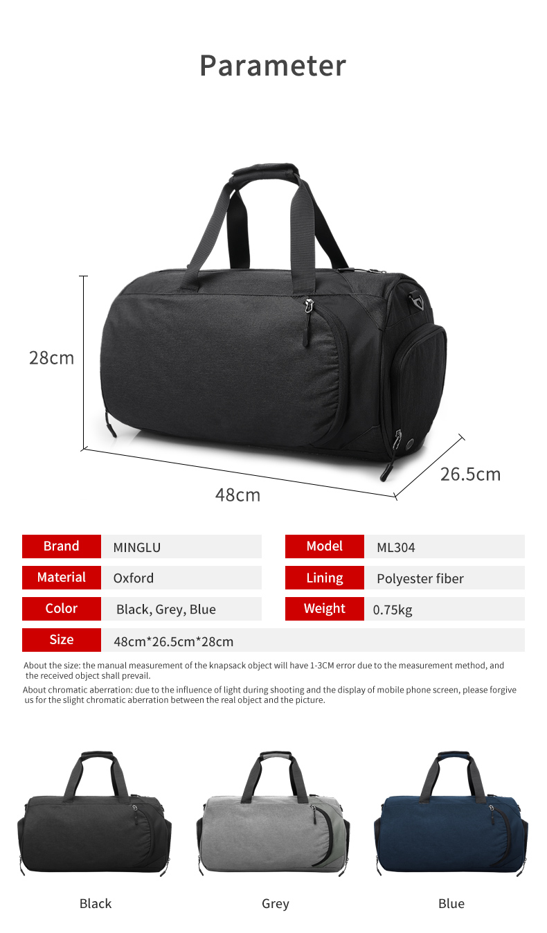 OEM Custom Logo Travel Duffel Backpack Garment Duffle Bag Multi Storey