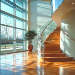 Quality Heavy-Duty 316 Stainless Steel Handrails with Wood Accents for Glass Staircases wholesale