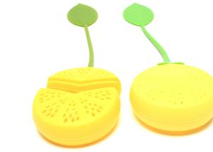 Quality 18.5x5x2cm Lovely Lemon Shape Loose Leaf Silicone Tea Strainer Safe Food Grade SSTI04 wholesale