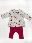 Round Collar 260g Baby Footed Rompers Cotton Polyester For Winter