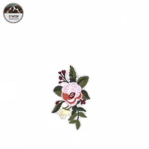 Quality Pink Floral Embroidery Designs Patches 7.5 *13CM Size On White Substrates wholesale