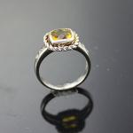 Women Jewelry 925 Silver 7mm Square Blue Cubic Zirconia Ring (JR061）