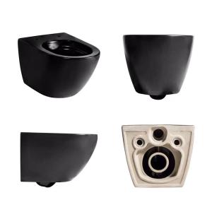 Quality Sleek And Seamless Skirted Elongated Toilet Wall Mount Water Closet wholesale