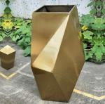 Large square shape steel planter box large outdoor flower pot
