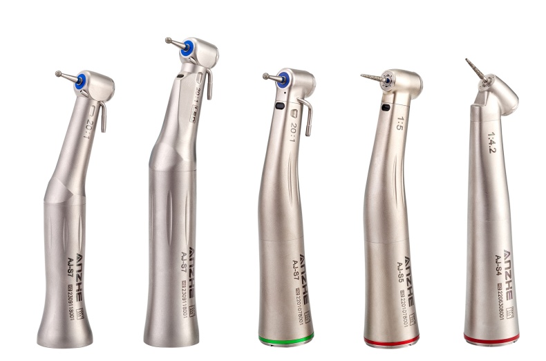 Increasing Speed 1:5 Dental Handpiece Push Button Contra Angel Air Turbine Internal Spray Fiber Optical Dental Handpiece