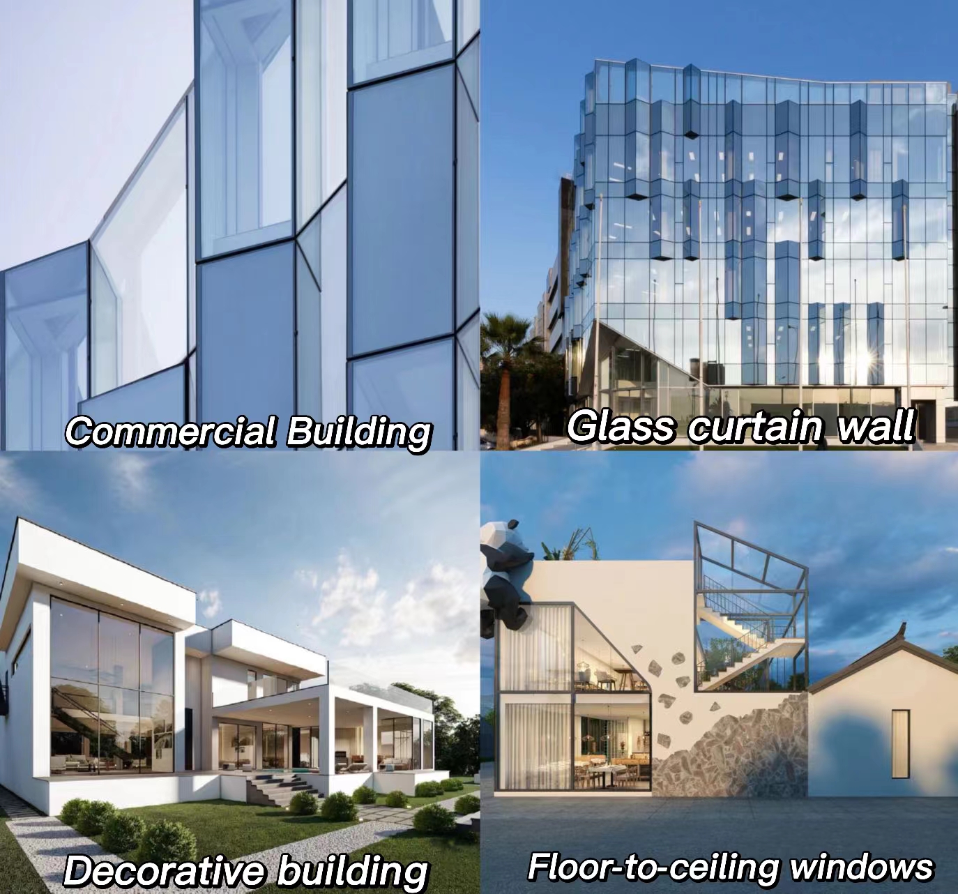 glazed glass curtain wall black