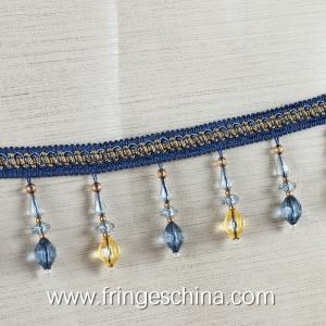 Quality Handmade fashionable chain beads lace tassels fringes for curtain/sofa/pillow decoration wholesale