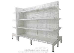 Quality Supermarket Gondola Display Shelving , Merchandise Display Racks With Pegboard wholesale