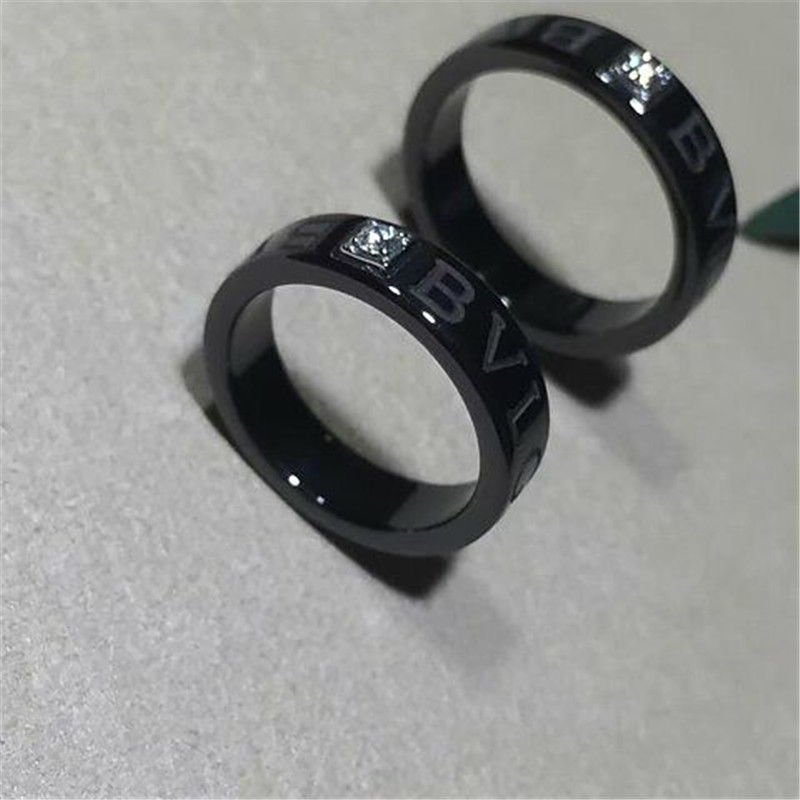 Luxury jewe factory series black ceramic diamond ring