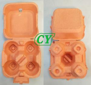 Quality Non Toxic Paper Pulp Products Disposable Egg Tray With 4 Cavities wholesale