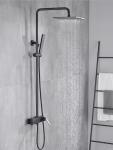 Wall Mounted Copper Black Champagne Rain Shower Faucets With Handle