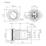 Stainless Steel Button Material Waterproof Light Switch for Lightless Pushbutton