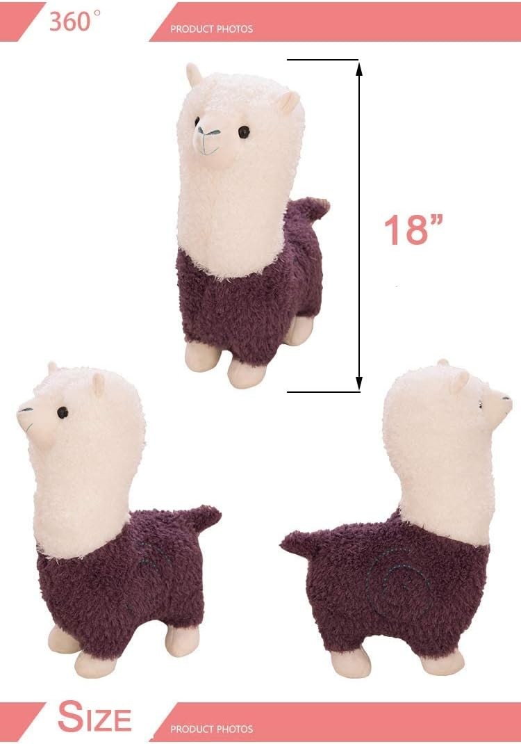 Alpaca wool toy, alpaca stuffed animal large 18 "doll plush throw pillow, soft fluffy cushion super Christmas Valentine'