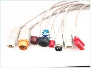 Quality AAMI Mindray / Spacelabs Ibp Cable , 6 Pin Connector Blood Pressure Cable wholesale