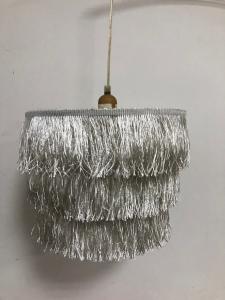 Quality White CE Tassel Fringe Lampshade Drum Shaped 2 Or 3 Tier 220mm wholesale