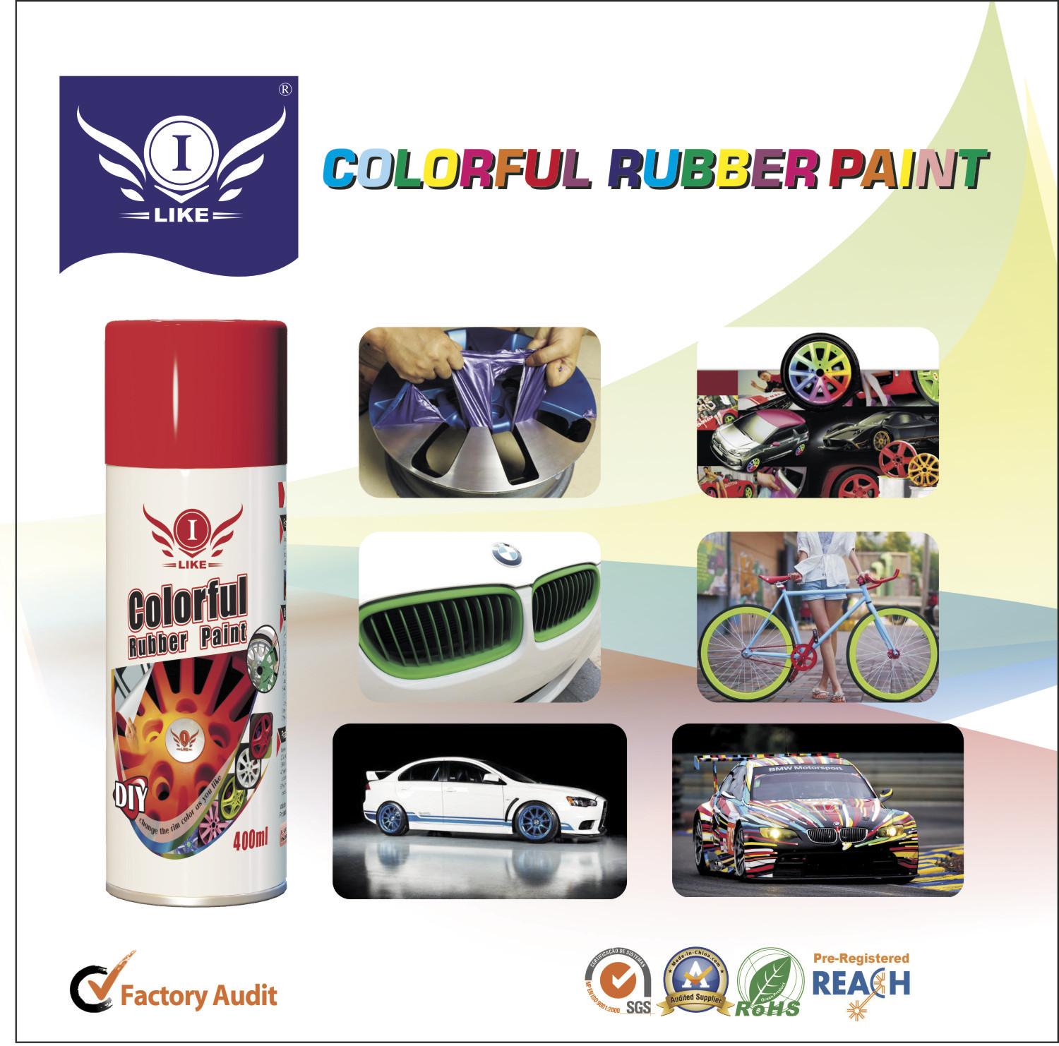400ml Plastic Dip Spray Rubber Coating Black Color Dip Paint