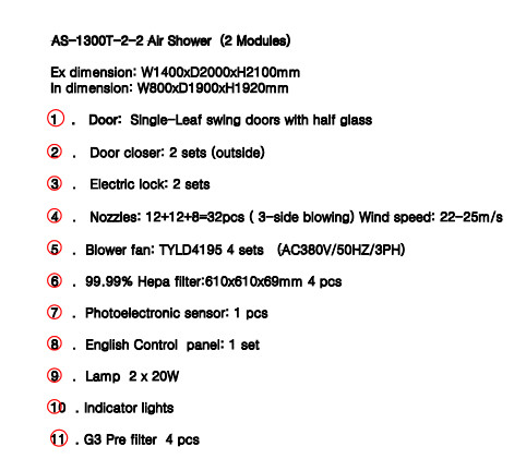 Intelligent HEPA Filter Air Shower System , Dust Free Room For Pharmaceutical