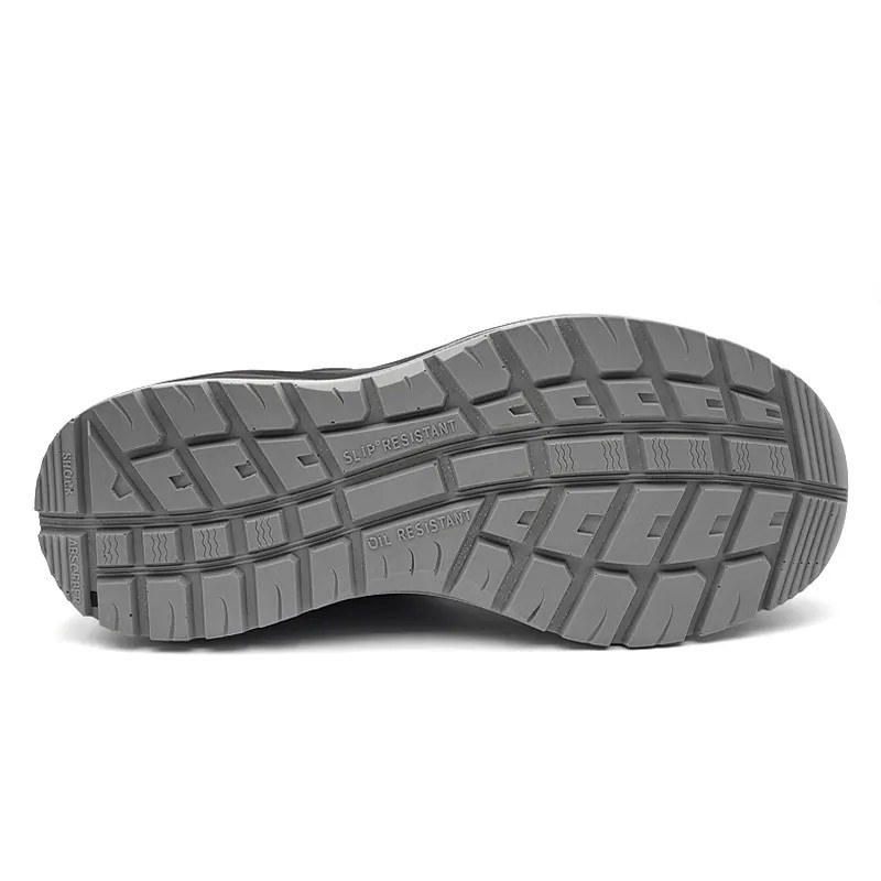 Black Steel Toe Work Shoes Fly Knit / Anti Smashing Safety Shoes