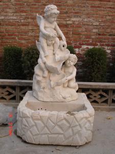 Quality Modern Woman And Cherubs Carrara Stone Carved Statues wholesale