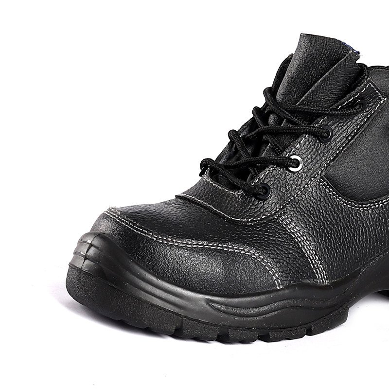 Safety Boot Shoes Embossed Genuine First Layer Cow Leather Men'S Footwear Work Boots