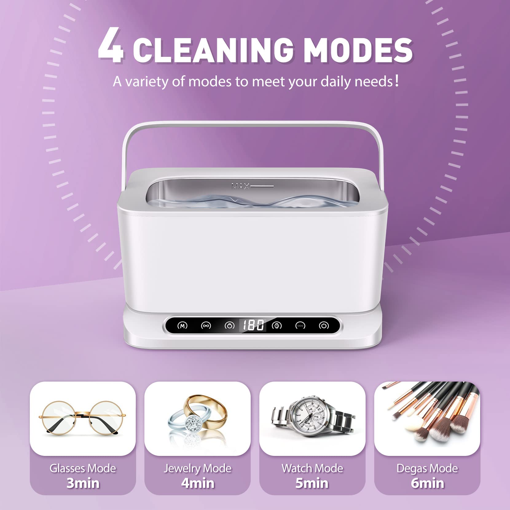 220V 45KHz Ultrasonic Cleaner 800ml With Digital Timer Polishing