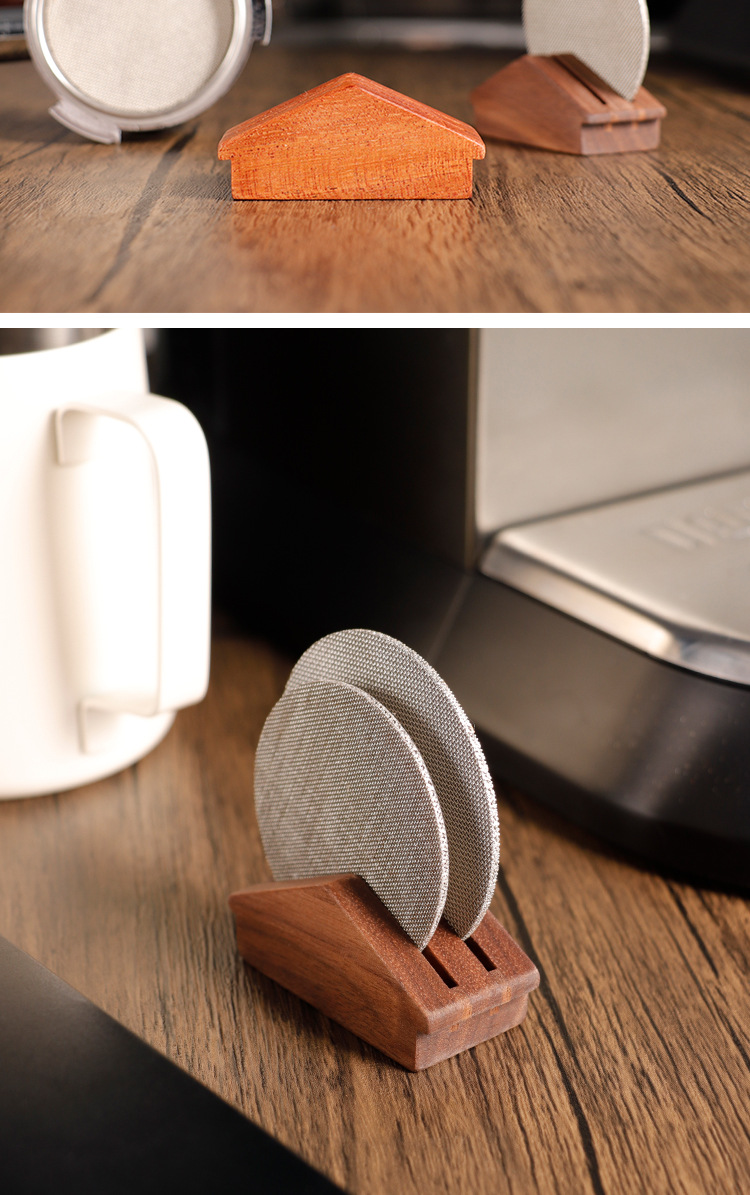 Stainless Coffee Tea Tools 58mm Walnut Steel Silicone Espresso Filter Holder for Home