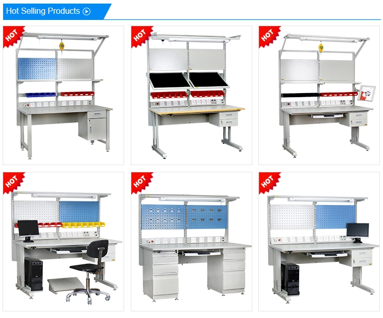 Lighting steel working Esd industrial worktable workbench
