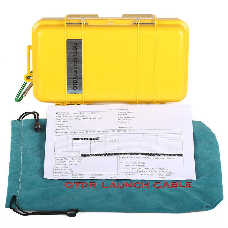 SC/APC-LC/UPC 2km Fiber Optic OTDR Launch Cable Box 1310/1550nm Fiber Rings