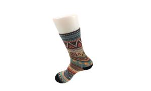 Quality Color Stripes Anti Foul Mens Printed Socks With Long White Gloss Fiber wholesale