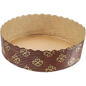 Quality 5 Oz Brown Paper Baking Mold Gold Short Panettone Rk Bakeware wholesale