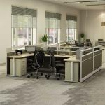 30mm Office Workstation Desks Grey Color 4 Cubicle Workstation