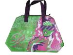 Green / Blue / Pink / Orange 75g Zipper Shopping Bag, Non Woven Carry Bags For