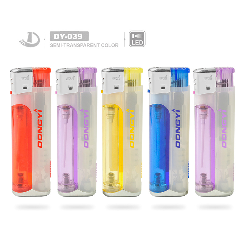 Dongyi Manufature Wholesale High Quality Solid Color Stable Colorful Plastic Cigarette Lighter with Child Resistance