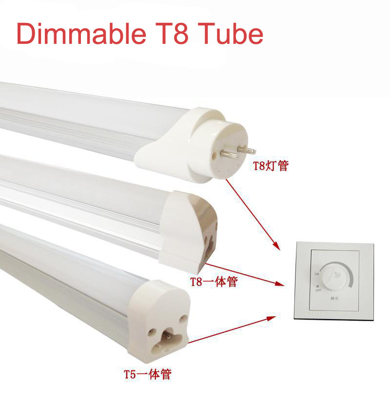 Dimmable 18W 1.2m led T8 tubes 4FT split 18W led tube lamp 1200mm SMD2835 T8 tubes indoor lighting AC110V / 200-240V