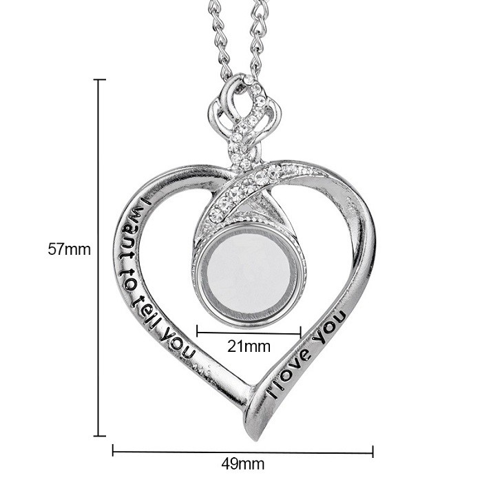 Sublimation Blanks Heart Button Necklace Sublimation Products For Valentine'S Day