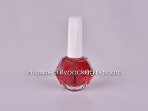 Quality white color injection nail polish cap 13ml nail polish diamond shape bottle nail polish packaging flat brush wholesale