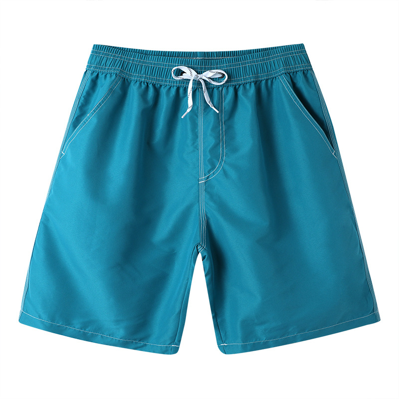 Men's Quick Dry Woven Beach Pants Solid Color Five Minute Shorts Surf Swim Vacation