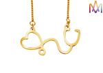 OEM ODM Free Engraving Stethoscope Heart Pendant