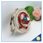Shinny Gifts Crystal Animal Design Folding Double Side Make up Mirror Metal