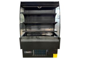 Quality R290 Ventilated Curved Glass Open Showcase Chiller 1000mm All Black wholesale