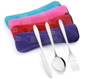 Quality Eco Friendly Stainless Steel Outdoors Travelling 3pcs Tableware Set for Wholesale or Promotional Gifts wholesale