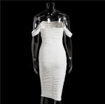 Boutique Clothing Wrapped Chest Open Back Dress Pleated Mesh Long Skirt One Word