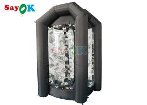 Quality 0.44mm PVC Inflatable Cash Cube Booth Black Cash Cube Quick Inflated Machine Money Grab Catch For Promotion Events wholesale